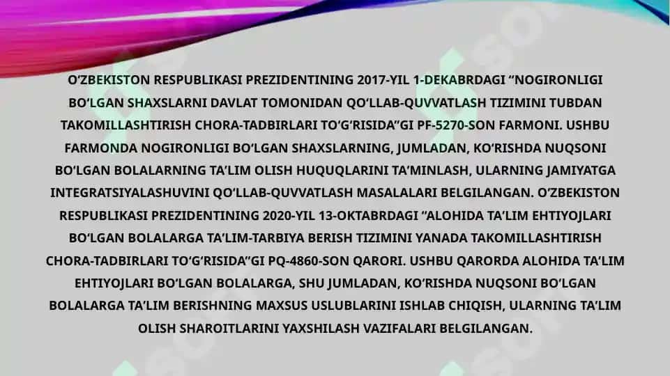 Koʻrishda nuqsoni boʻlgan bolalar bilim oʻyin faoliyati usullarini shakllantirish 4
