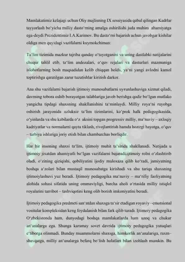Ijtimoiy pedagogikaning fanlari tizimidagi o’rni 7