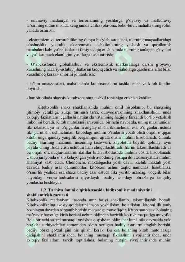 Tarbiya fanini o'qitish asosida o'quvchilarda kitobxonlik madaniyatini shakllantirish jarayoni 8