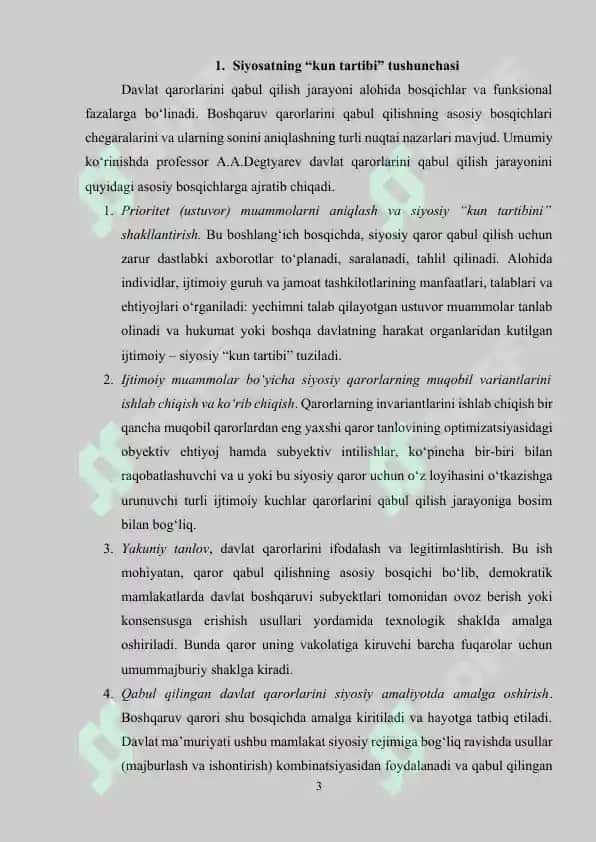 SIYOSAT KUN TARTIBINI SHAKLLANTIRISH VA QARORLAR QABUL QILISHDA SIYOSIY ELITANING ROLI 3