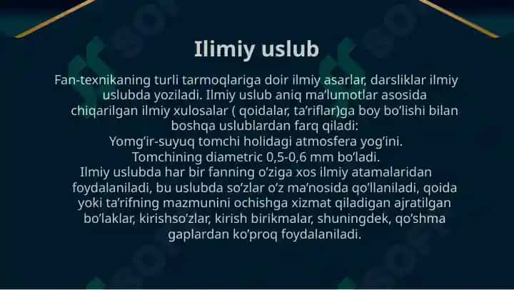 Axborot xatining o’ziga xos xususiyati. Nutqning uslubiy shakllari 6
