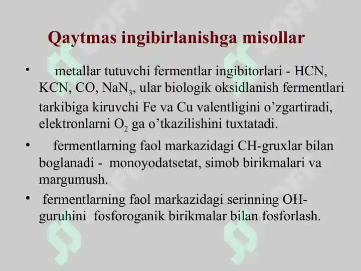 Fermentlar faolligini boshqarilishi 4