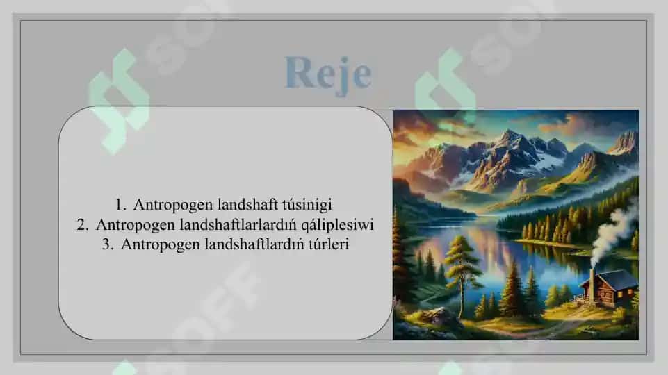 Antropogen landshaftlar hám olardıń qáliplesiwi 2