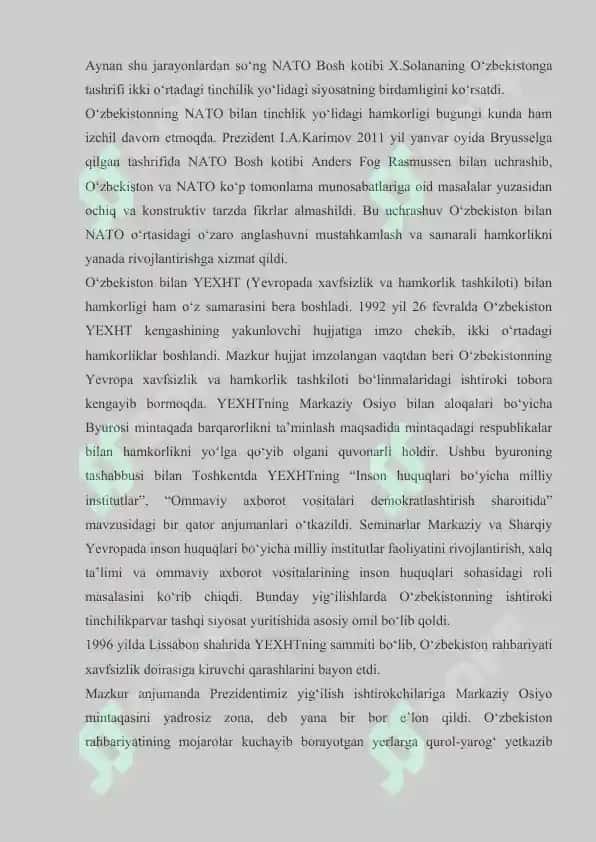 O'zbekiston Respublikasi xalqaro tashkilotlar hamkorligi 4