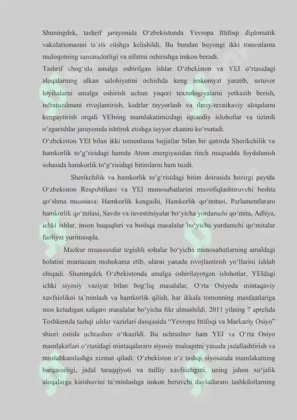 O'zbekiston Respublikasi xalqaro tashkilotlar hamkorligi 7