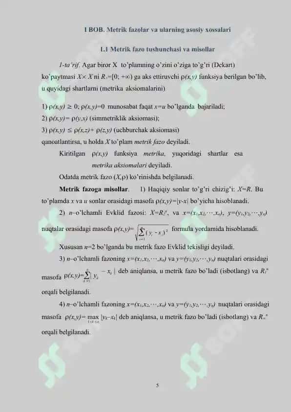 Separabel metrik fazolar 5