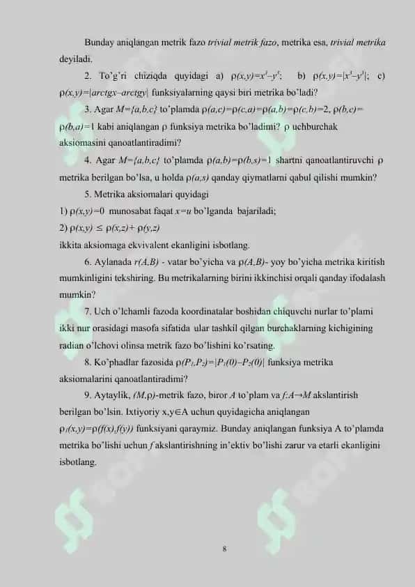 Separabel metrik fazolar 8