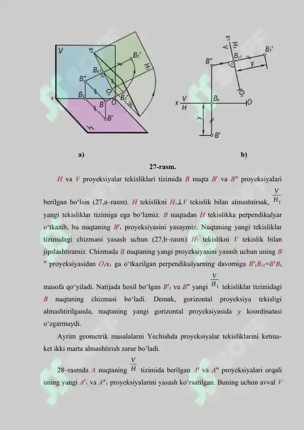 Praeksiya tekisliklarini aylantirish va joylashtirish usullari 8