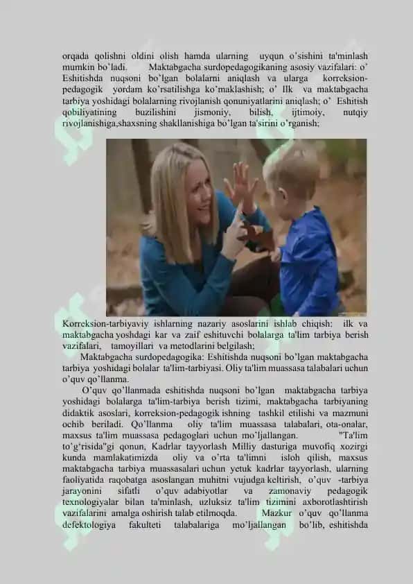 Maktabgacha ta’lim yoshidagi eshitishida nuqsoni bo’lgan bolalar ta’lim-tarbiya berish 3