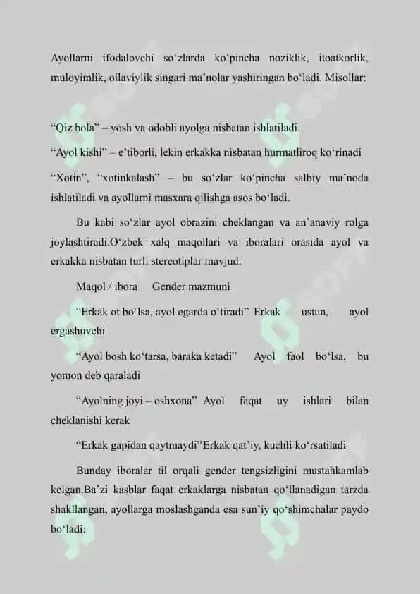 O‘ZBEK TILI VA GENDER: TILDAGI JINSIY IFODALAR 4