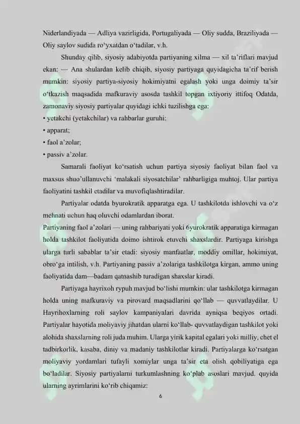SIYOSIY PARTIYA BELGILARI VA UNING TURLARI 6