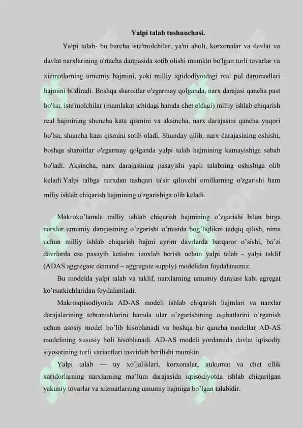 YALPI TALAB VA YALPI TAKLIF MODELI 4