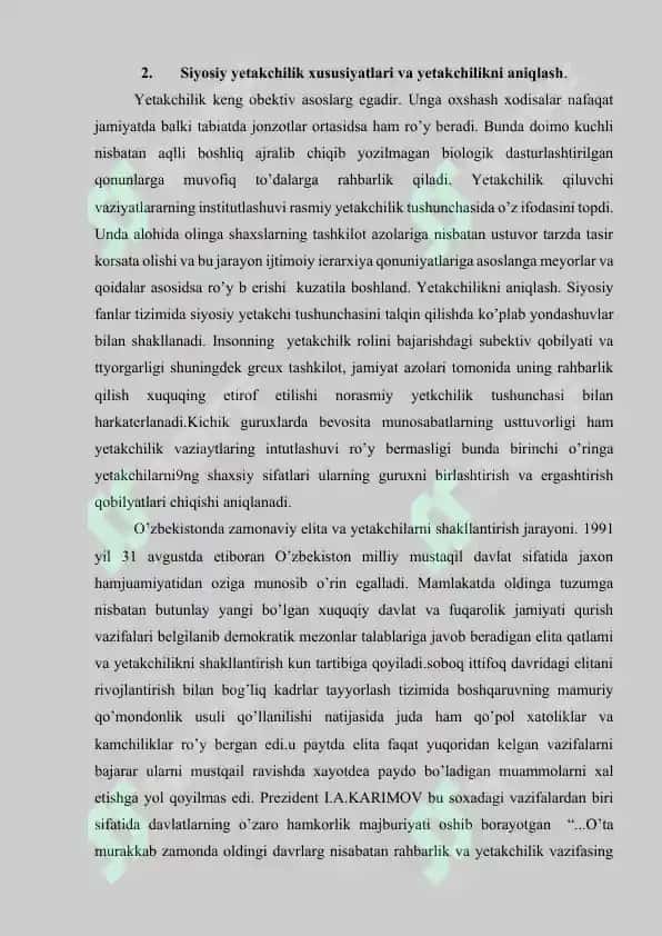 SIYOSIY YETAKCHILIK XUSUSIYATLARI VA YETAKCHILIKNI ANIQLASH 4