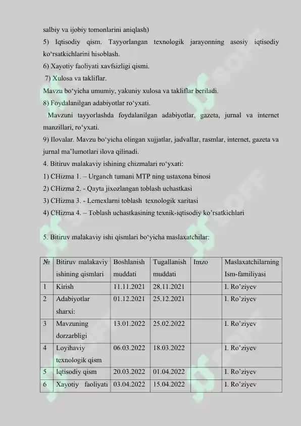 Urganch tumani MTP ta’mirlash ustaxonasida qishloq xo’jaligi texnikalari detallarini toblash uchastkasini loyihalash 3