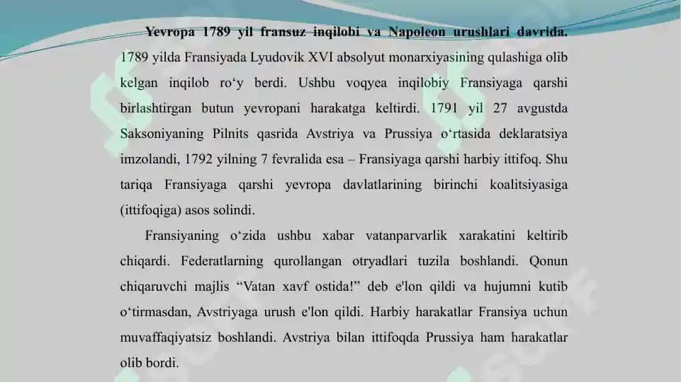 XVII–XIX asr boshlarida xalqaro munosabatlar va diplomatiya 4
