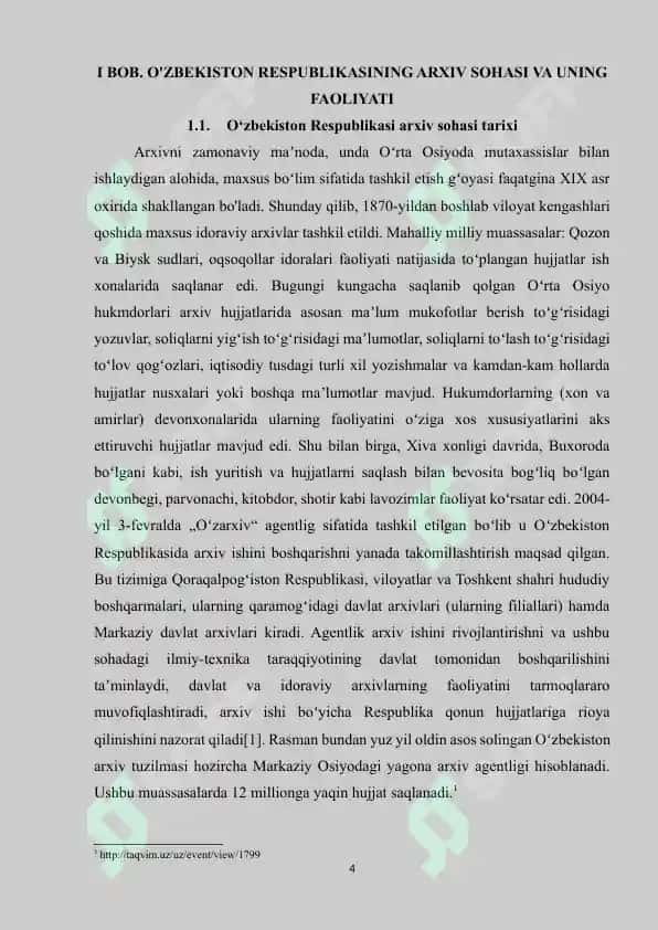 O'zbekiston Respublikasining arxiv sohasida xalqaro hamkorligi 4