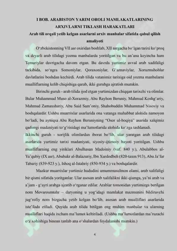 1945-2010 YILLARDA ARABISTON YARIM OROLIDA JOYLASHGAN DAVLATLARDA ARXIV ISHI 4
