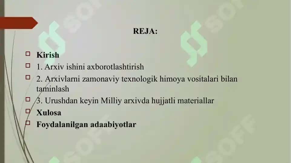 Arxivlarni zamonaviy texnologik himoya vositalari bilan taminlash 2
