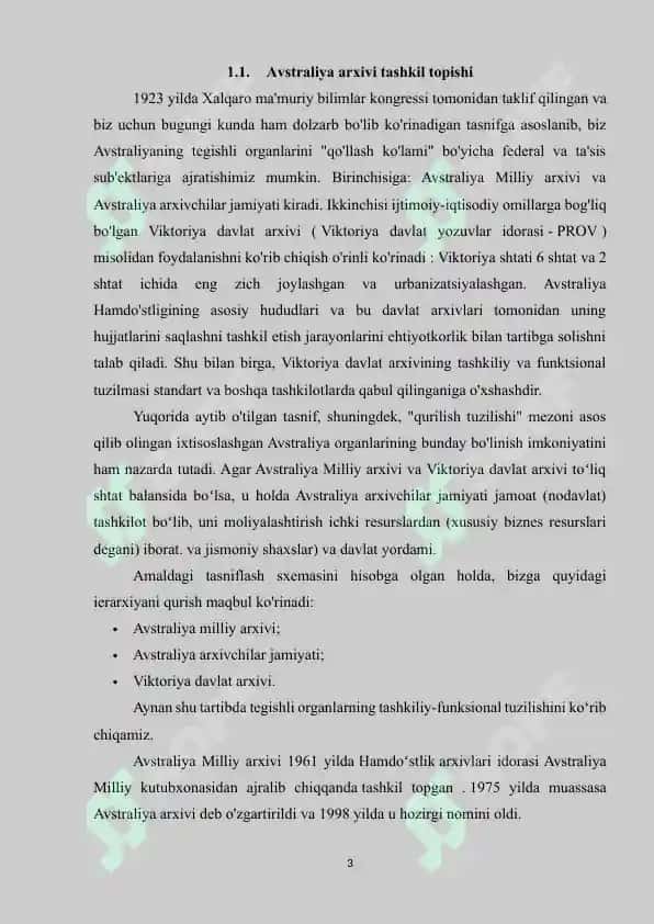 AVSTRALIYA ARXIV ISHI TARIXI 3