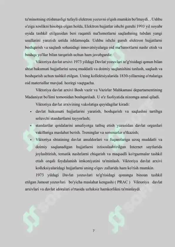 AVSTRALIYA ARXIV ISHI TARIXI 7