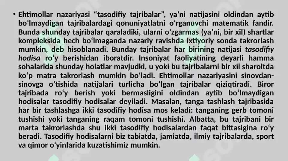 Ehtimollar nazariyasi 2
