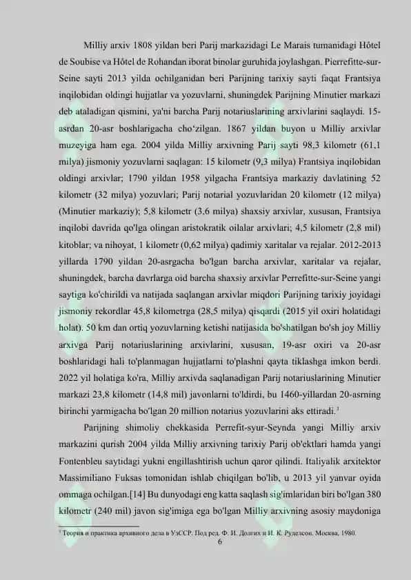 FRANSIYA MILLIY ARXIVI TARIXI VA FAOLIYATI 6