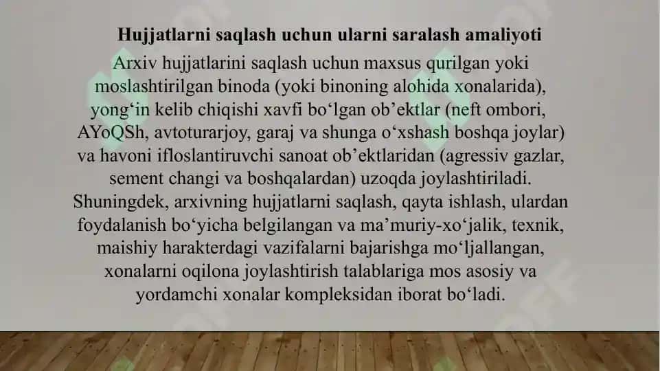 Hujjatlarni saqlash tartib qoidalari 4