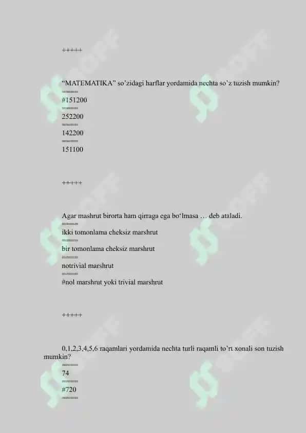diskret tuzilmalar fanidan yakuniy savollar va javoblar 4