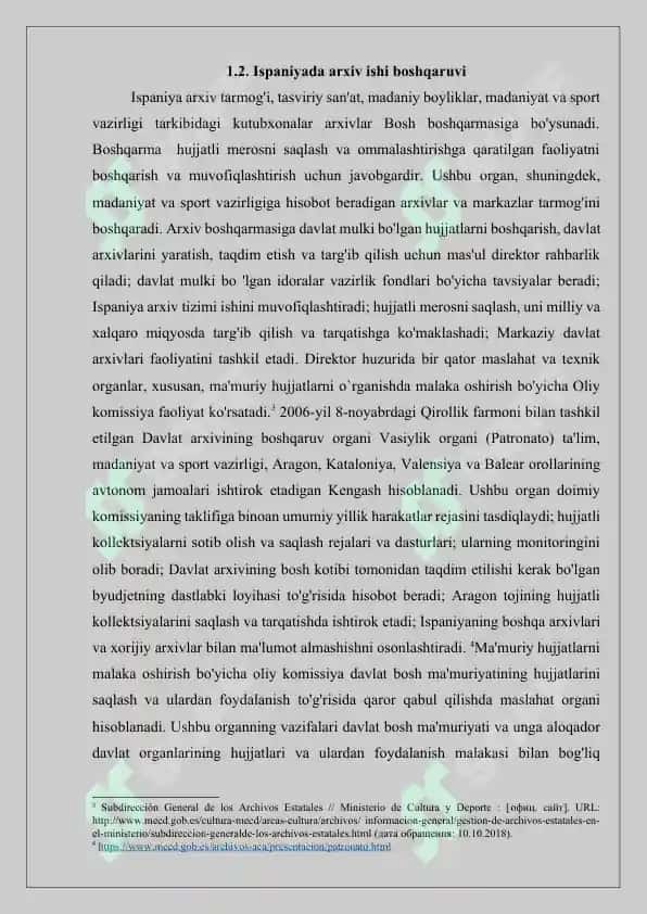 XX-ASR XORIJIY MAMLAKATLAR ARXIVSHUNOSLIGI ISPANIYA VA SHVETSIYADA ARXIV ISHI 7