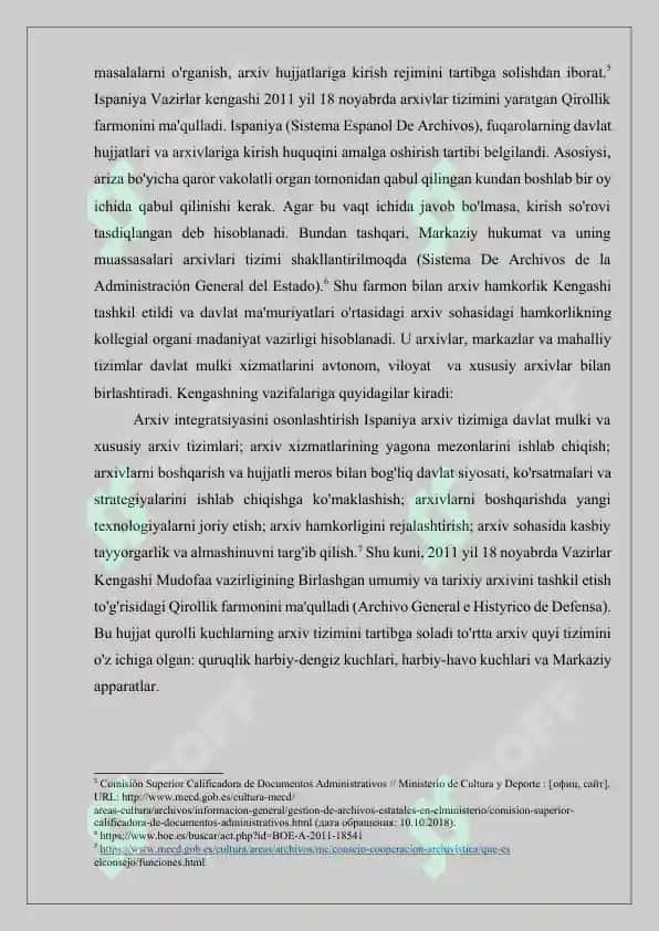 XX-ASR XORIJIY MAMLAKATLAR ARXIVSHUNOSLIGI ISPANIYA VA SHVETSIYADA ARXIV ISHI 8