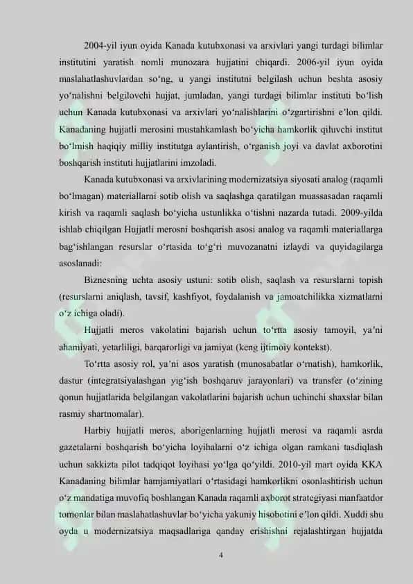 Kanada arxiv ishi tarixi 4