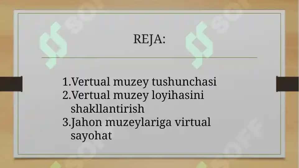 Kichik virtual muzey loyihasini shakllantirish 2