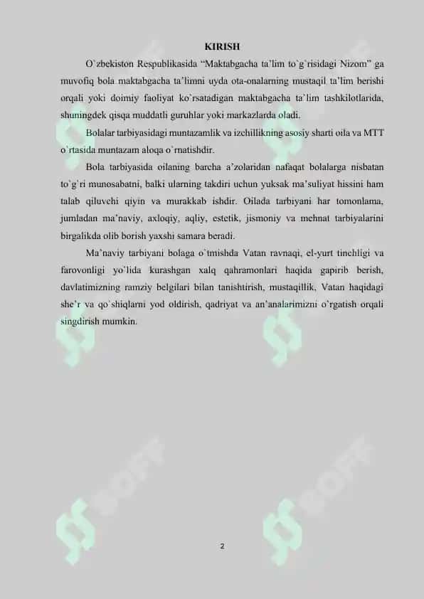 MAKTABGACHA TA’LIM MUASSASASI, OILA VA MAKTAB HAMKORLIGI 2