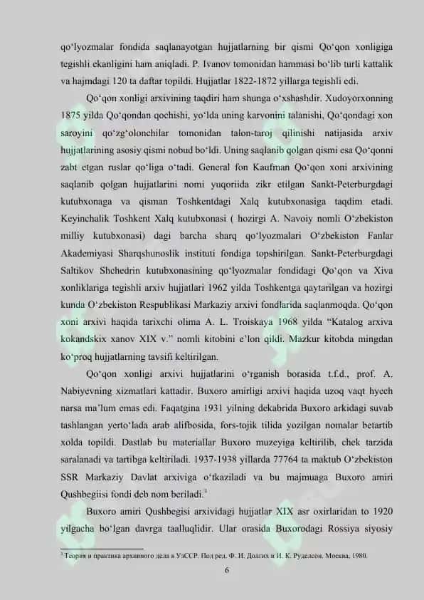 O‘RTA OSIYODA QADIMGI DAVLATLAR ARXIV ISHI TARIXI 6