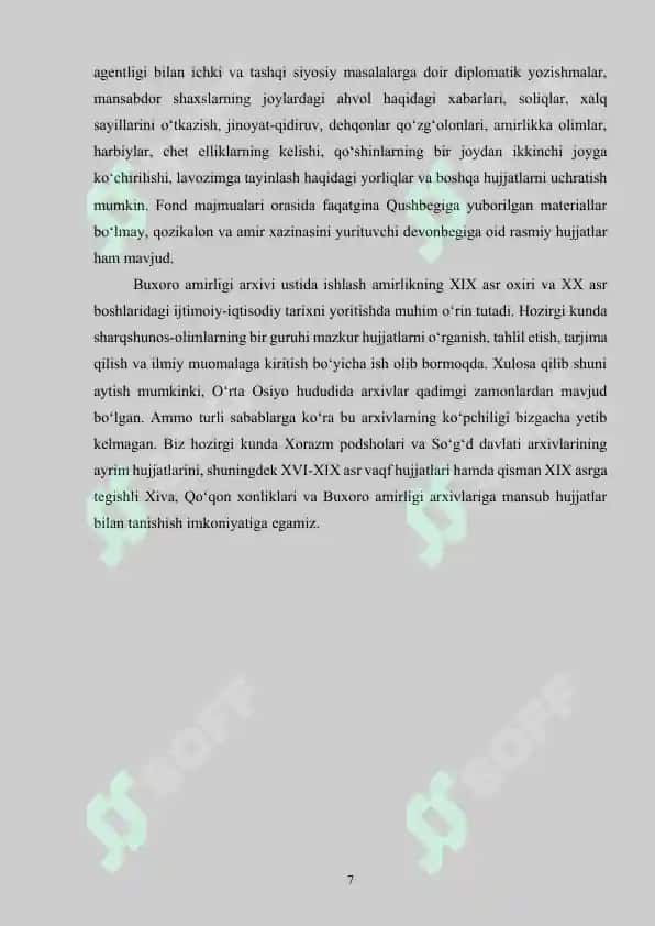 O‘RTA OSIYODA QADIMGI DAVLATLAR ARXIV ISHI TARIXI 7