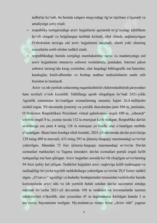 O‘zbekiston tarixiga doir qo‘lyozma va manbalarni qaytarish va ulardan nusxa olish ishlari 6
