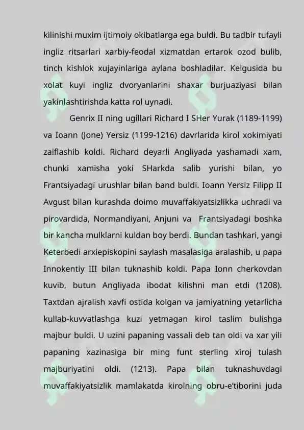 XI-XV asrlarda Angliya 5