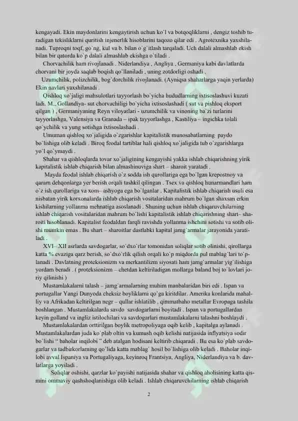 G'arbiy yevropda kapitalistik munosabatlarning vujudga kelishi 2