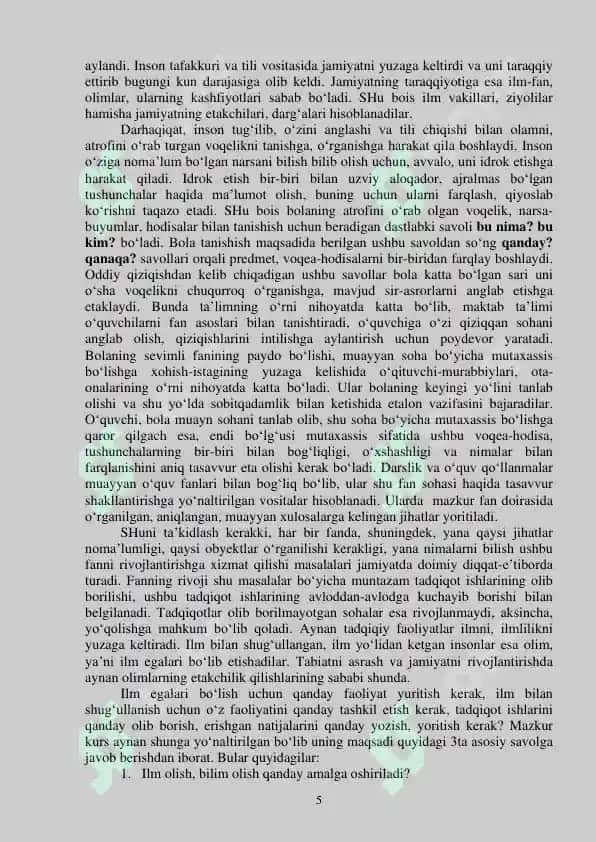 O`UM Ilmiy ish asoslari UMK / ilmiy tadqiqot asoslari / ilmiy ijodiy izlanish 5