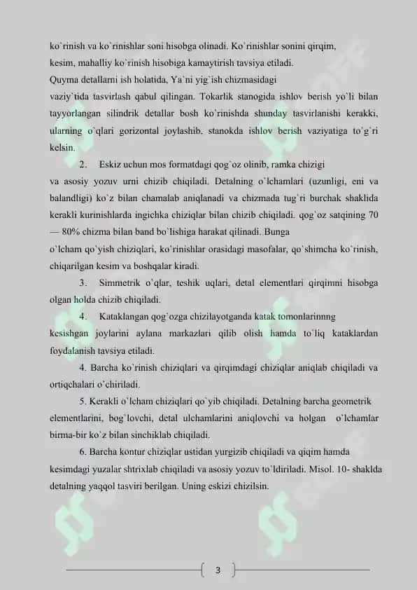Eskiz va ishchi chizma chizish 6