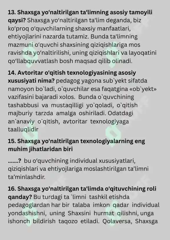 pedagogika savol javob hammasi 3