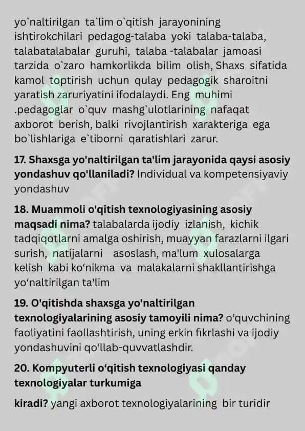 pedagogika savol javob hammasi 4