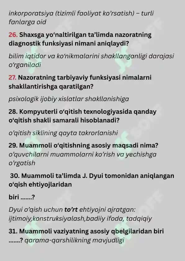 pedagogika savol javob hammasi 6