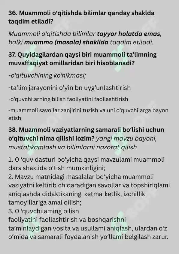 pedagogika savol javob hammasi 8