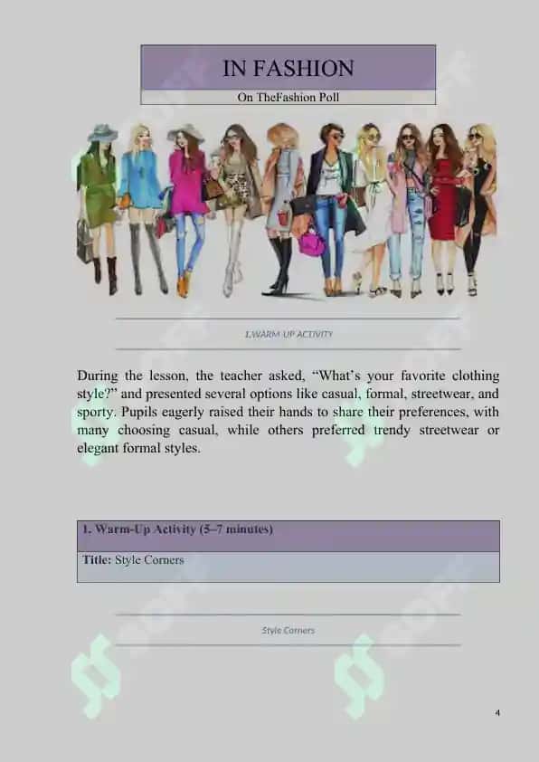 IN FASHION LESSON PLAN 4
