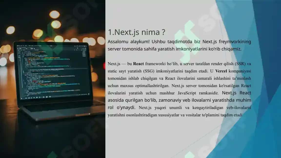 Next.js va server tarafdan sahifa yaratish imkoniyatlari 3