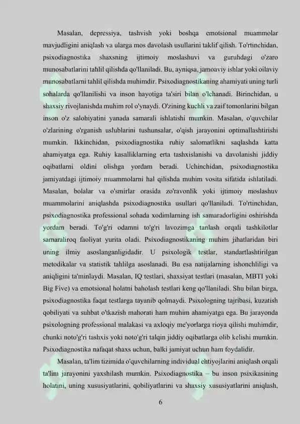 "PSIXODIAGNOSTIK TUSHUNCHALAR LUGATI" 6
