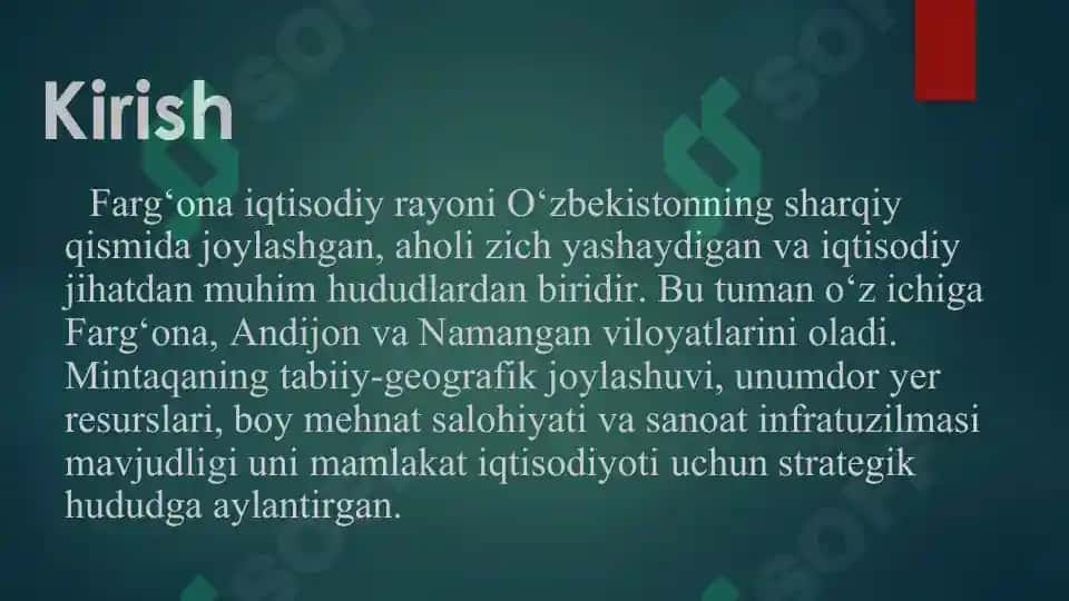 Farg‘ona iqtisodiy rayoniga umumiy tavsif 3