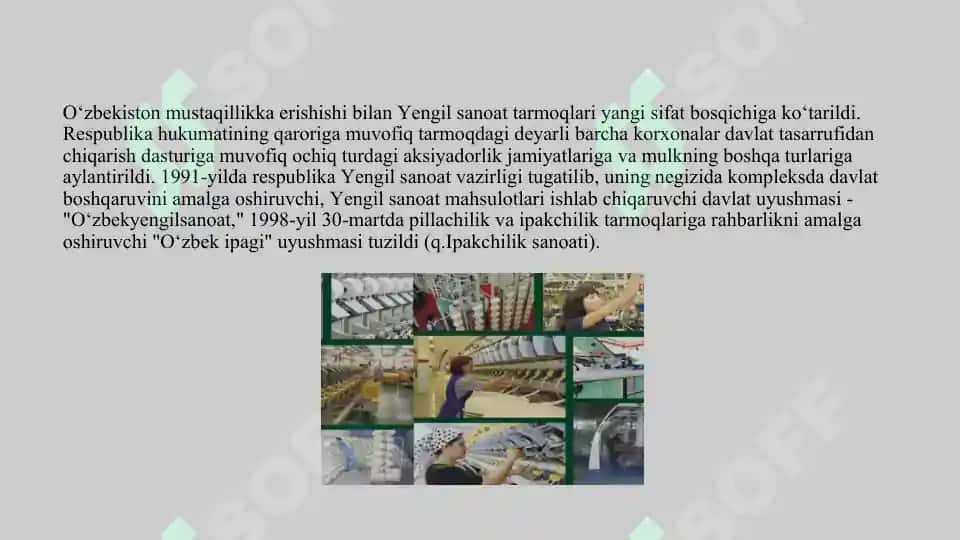 O‘zbekistonda yengil va oziq-ovqat sanoati 2