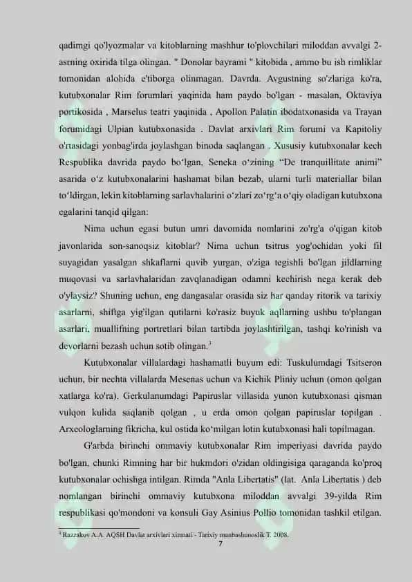 QADIMGI DUNYO ARXIVLARI VA ARXIV-KUTUBXONALAR 7